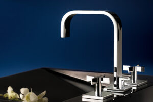 California Faucet with Blue Background