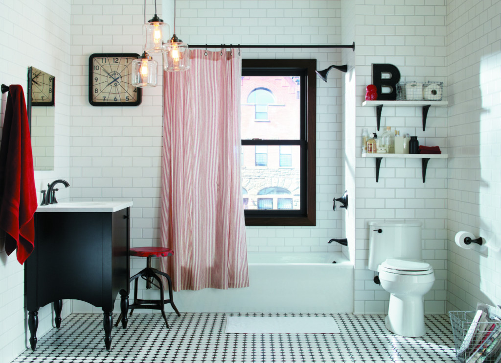 Black & White Tile Bathroom with Kohler Products